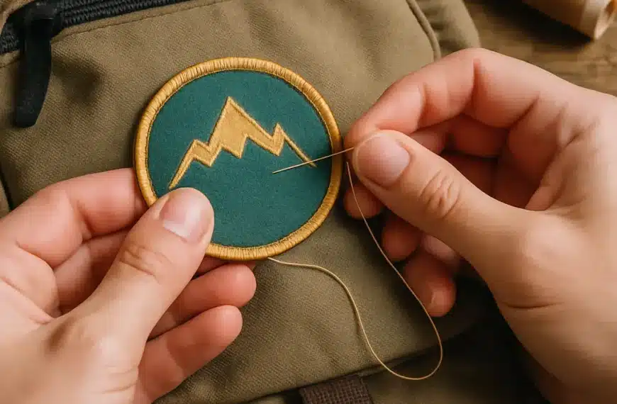 How to sew a patch on a backpack?